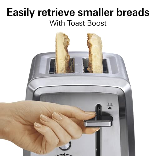 Hamilton Beach 2 Slice Toaster with Extra-Wide Slots, Bagel Setting, Toast Boost, Slide-Out Crumb Tray, Auto-Shutoff & Cancel Button, Defrost Function, Stainless Steel (22794) - image 5
