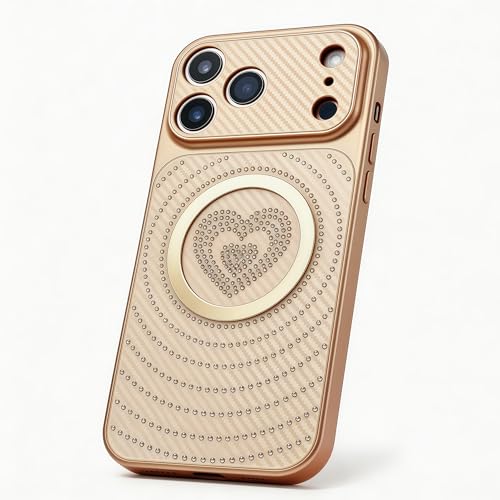 Coque iPhone 17 Pro Max protection chutes rigide cœur doré