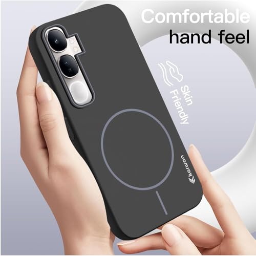 Image of KARWAN️ Magnetic Wireless Ultra Slim-Fit Back Case Cover for Vivo Y400 |Hard PC Case Cover| Ultra-Thin & Light Weight with [Ultra Premium Feel] Case for Vivo Y400 (6.67 inch) (Black)