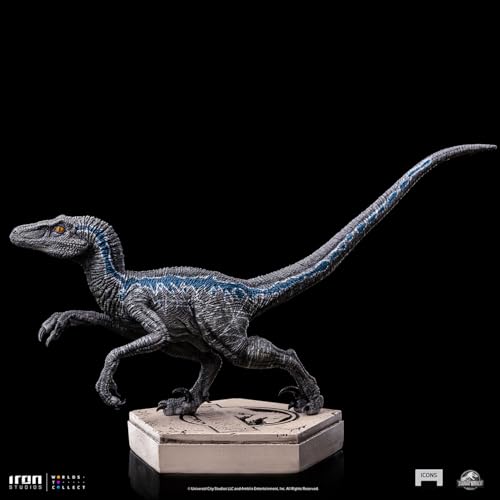 Velociraptor Blue Iron Studios Jurassic World Icons mini statue de collection de 9 cm - 6