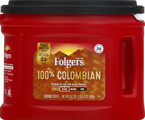 Image of Folgers 100% Colombian Medium Roast Ground Coffee, 24.2 Ounces