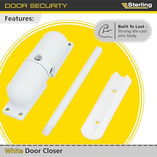 Sterling dcb209 Oberfläche montiert Spring Loaded Türschließer mit 1/2 Stunde Fire Bewertung - Messing poliert Weiß