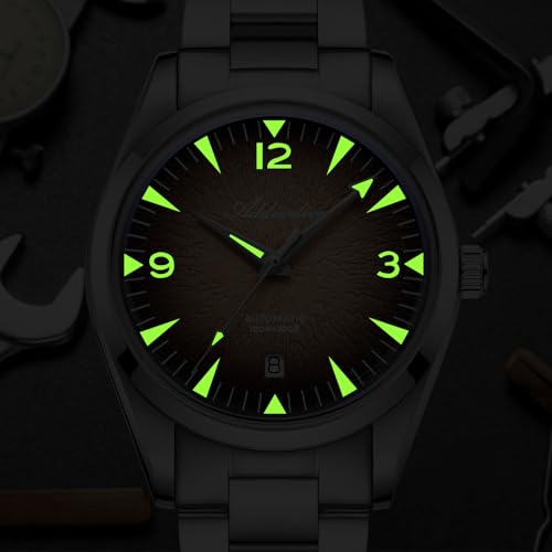 Image of ADDIESDIVE Mens Watch Automatic NH35 /8215 200M Luminous Easy to Read Dial Wrist Watch Minimalist Fashion Simple Watch Analog Date with Leather Strap and Bracelet