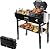 Hisencn Grill Table Cart for Ninja Woodfire Grill - OG700 Series, Foldable Portable Grill Stand, Grill Cart for Ninja, Blackstone, Weber, Onni Pizza Oven, Camping BBQ Prep Cart with Caddy, Black