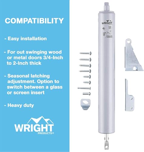Cierre neumático resistente V150 Wright Products, aluminio para contrapuertas 5