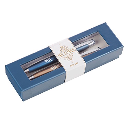 Image of Christian Art Gifts Mr. and Mrs. Pen Set, Navy Blue & Copper