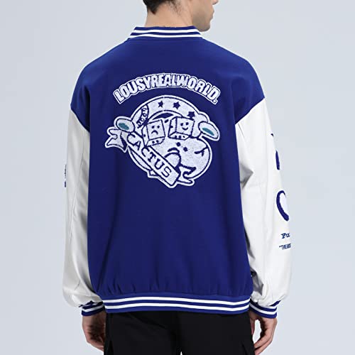 Image of Varsity Jacket Unisex Y2K Embroidered Letterman Bomber Jacket Casual Baseball Jackets
