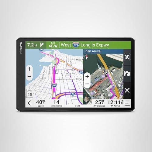Garmin dēzl&trade; OTR1020, Extra-Large High-Res 10&rdquo; GPS Truck Navigator, Custom Routing, Satellite Imagery, Wind Speed, Community-Shared Loading Docks, Entrances and Parking