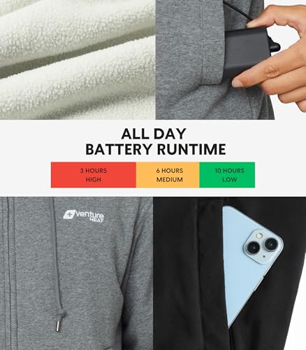 Heated Jacket Hoodie for Men & Women – Winter Coat, Outdoor Clothing, Bluetooth Controlled with 3 Adjustable Heating Zones4