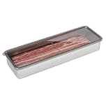 Yeasing Bacon Container Stainless Steel Airtight Cheese Container Bacon Containers for Refrigerator Food Storage Containers with Lids Deli Meat Saver Bacon Holder 10.5 Inches Long