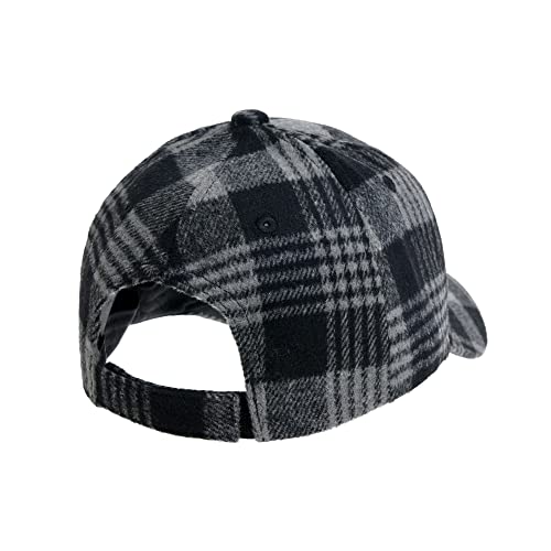 Withmoons Plaid Checked Baseball Cap Winter Soft Outdoor Dad Hat Yz10098 (Black) #TOP3