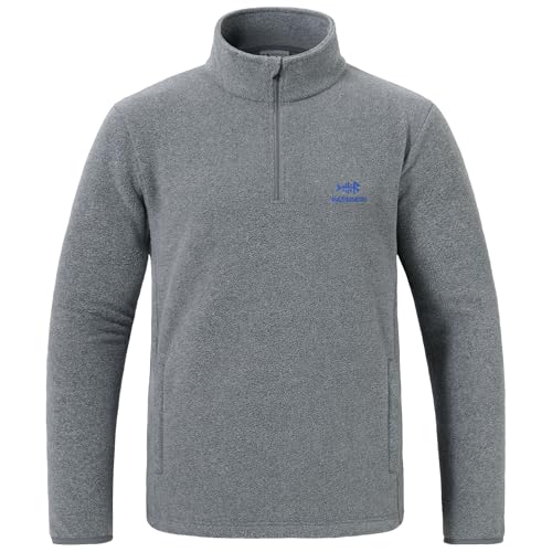 Image of BASSDASH Men's Quarter Zip Jacket Mid Weight Polar Fleece Pullover Outdoor Warm Breathable Long Sleeve Sweatshirt