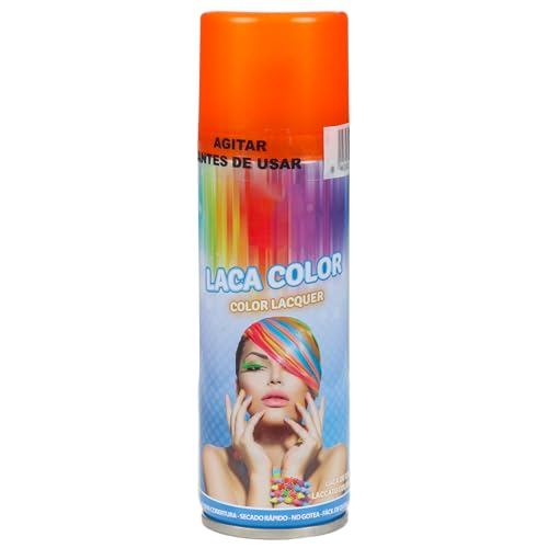 Spray Temporal con Color para Cabello - Efecto Vibrante, Fácil Lavado, Apto para Todos los Tipos de Pelo, Secado Rápido, Ideal para Eventos y Fiestas, 125ml (Color Naranja - 1 Unidad)