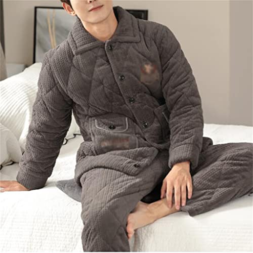 Flannel Thickened Winter Suit Men's Pajamas Autumn And Winter Coral Fleece Padded Homewear3