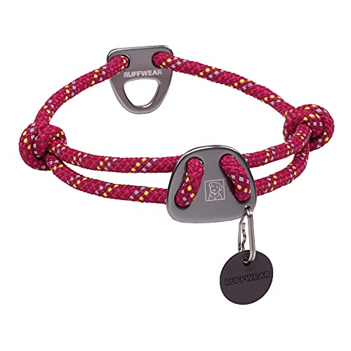 RUFFWEAR Knot-a-Collar, reflektierendes und verstellbares Hundehalsband mit Seil, 20'-26', Hibiscus Pink