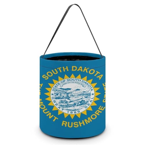LGHKLVXPZE Reusable Tote Buckets for Halloween, South Dakota State Flag,