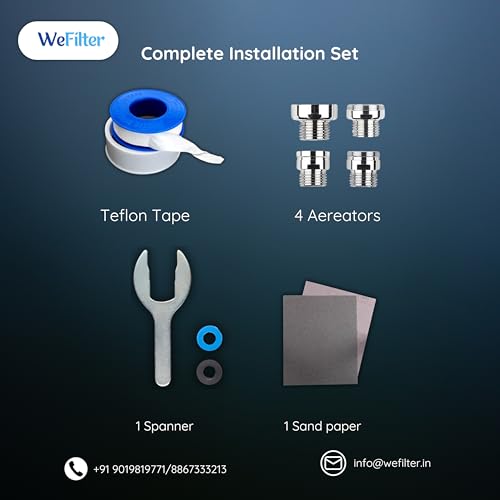 Image of Proprietary Technlogy Water Softener for Bathroom | KDF & Carbon | Hard Water Softener for Tap | Nano Silver | Reducing Hair and Skin Dryness | Fits All Metal Taps | 22-28mm | White & Chrome