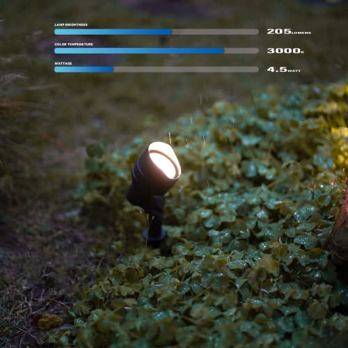 Goodsmann Landscape Lighting Path Lights Low Voltage 1.5W Led 120 Lumen 6Pk And Outdoor Spotlight 4.5W 205 Lumens 2Pk With Metal Stake Cable Connector #TOP4