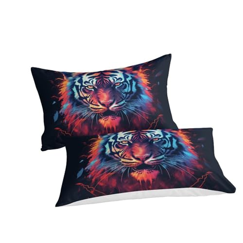 Parure de lit tigre 220x240 avec housse de couette king size - 3