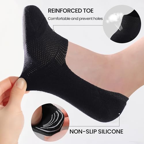 No Show Socks Womens - 6 Pairs Cotton Ankle Socks for Women, Cushioned Low Cut Casual Sock Invisible Flat Boat Liner3
