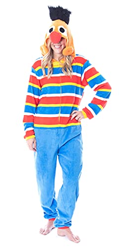 MJC International Sesame Street Adult Ernie Character Union Suit Costume Pajama For Men Women (Medium)