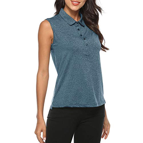 Image of AIRIKE Golf Polo Shirts for Women Sleeveless Summer Sports Athletic Fashionable Workwear-Quick Dry Womens Tank Tops