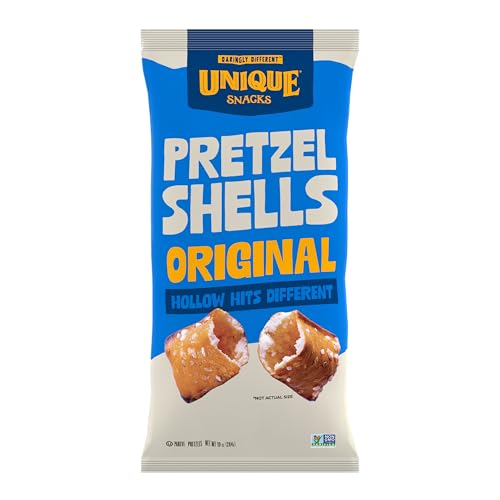 UNIQUE SNACKS Pretzels, Original Pretzel Shells, 10 Ounce (Pack of 12)