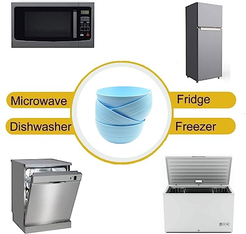 Unbreakable Cereal Bowls, Large Plastic Bowls Set of 4, EU Tested. Lightweight, Dishwasher and Microwave Safe, Ideal for Cereal, Salad, Noddle and Parties (Single) (Blue, Single)