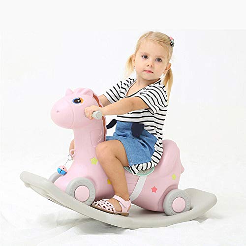 WDW 2-in-1 Schaukelpferd für Kinder, Laufrad für Kleinkinder, Schaukelpferd ab 1 Jahr, Größe – 88 L × 51 H × 39 B cm – Pink – Bild 3