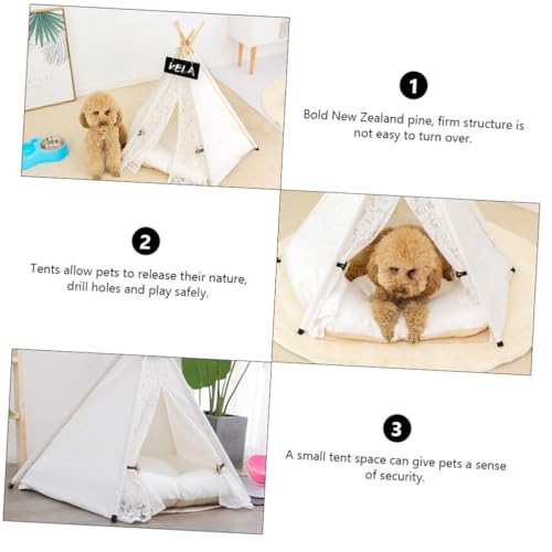 Coussin confortable pour chat et chien avec tente Cabilock pliable en coton - 4