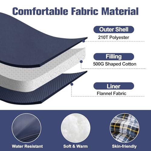 Bolsa de Dormir Momia, Invierno Extremo 0 Grados con Forro de Franela y Algodón, Caliente y Lavable a Máquina para Camping, Ideal para Excursionismo y Camping en Clima Frío miniatura 4