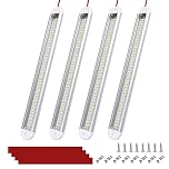 Bonlux 12V LED Interior Van Light Bar, Ultrathin 120 LEDs 12V LED Strip Light, Universal Interior Strip Light for RV Carvan Campervan Motorhome Kitchen with Switch,6500K 1800LM Ultra-Bright,4 Pack