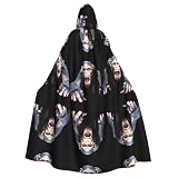 VVXBHGR Capa con capucha para adultos de Halloween con estampado de gorila maníaco cómodo y suave con ala grande, adecuado para fiestas de baile y reuniones