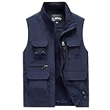 Mode ärmellos Komfortable leichte Outdoor-Mesh-Weste für Herren mit mehreren Taschen. Voll gefüttert mit Polyesternetz sorgen Sie für kühlen Komfort. Mit Taschen beladen, um alles, was Sie auf dem Feld brauchen, sicher zu halten.