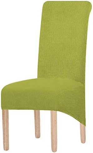 KELUINA Geometric Jacquard Large Chair Covers for Dining Chairs,XL High Back Dining Chair Covers, Stretch Removable Washable Seat Cover Chair Protector (K Light Gray,Set of 4)