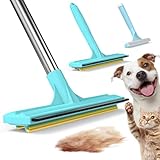 3-in-1 Carpet Rake for Pet Hair Removal, Upgraded Rug Scraper with 61' Thickened Handle & 10' Handheld Grip, Dual-Metal Edge Dog Hair Remover for Carpet, Couch, Furniture & Car