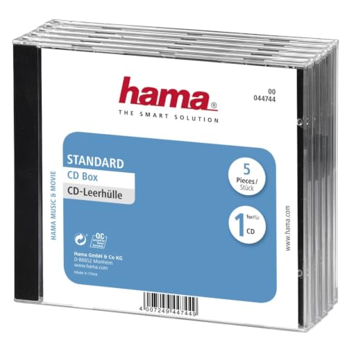 Hama CD-Leerhülle Standard 5er-Pack transparent-schwarz