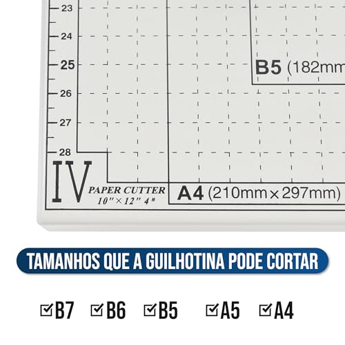 HOLTTER Guilhotina Papel A4 Com 30 Cm Para Até 10 Folhas Com Trava Cortador de Papel Mesa Manual Com