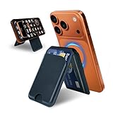 CORLAGOON for MagSafe Wallet，Leather Magnetic Wallet for Phone with Adjustable Stand，5 Magnetic Credit Card Holder RFID Blocking for iPhone 17 16 15 14 13 12 Pro Max Air Series Cases (Black)