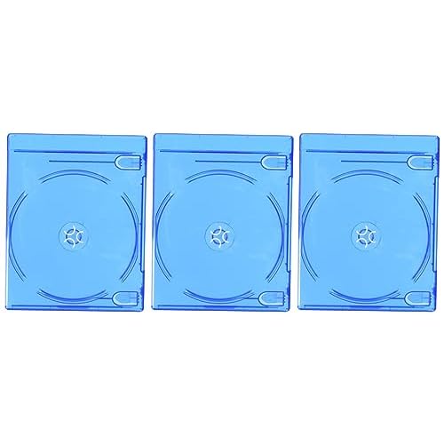 Hama BLU-Ray Disc Double Jewel Case - Funda para DVD (3 Unidades, Capacidad de CD: 2 Discos), Azul