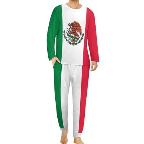 Zakqeik Croatian Flag Men's Pajamas Set Casual Sleepwear Long Sleeve Top with Bottoms PJs