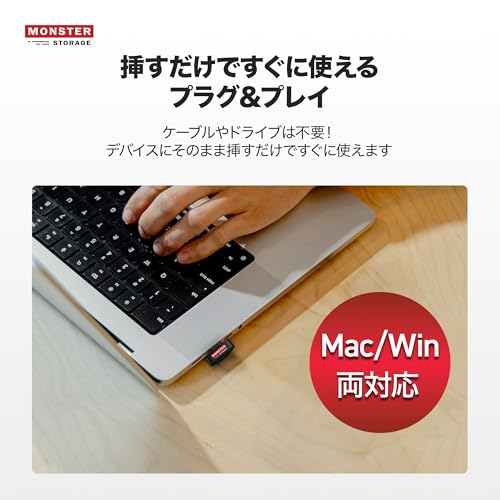 Monster Storage PicoGo 超小型外付けSSD 512GB USB3.2 Gen1 Type-C 直挿し 最大読出450 MB/s・書込400 MB/s わずか2.8 g