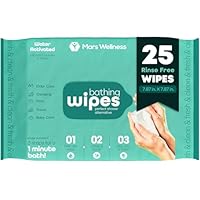 Latherz No Rinse Washing/Bathing Wipes - Just Add Water - Shower Cleansing Sponge/Wipes - Original Latherz - Soap Infused Dry Shower - Pack of 25 Cloths