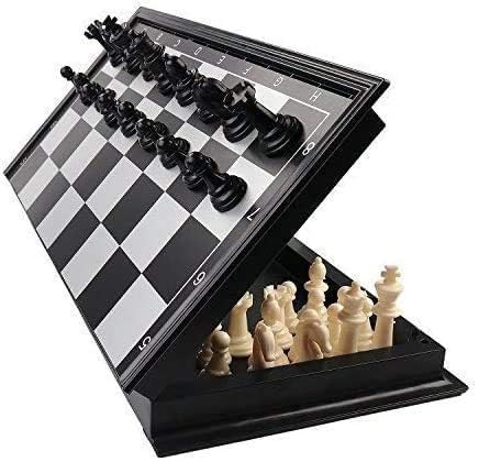 Magnetic Board Chess with Metallic Box|Intellegent Mind Game|Strategy| Planning |Smooth Finish |Travel Board Games| Rook|Bishop|King|Queen|Knight|Pawn