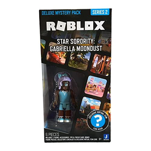 Roblox Deluxe Mystery Pack Action Figure Series 1 - Includes Exclusive Virtual Item (Choose Figure) (Star Sorority: Gabriella Moondust)