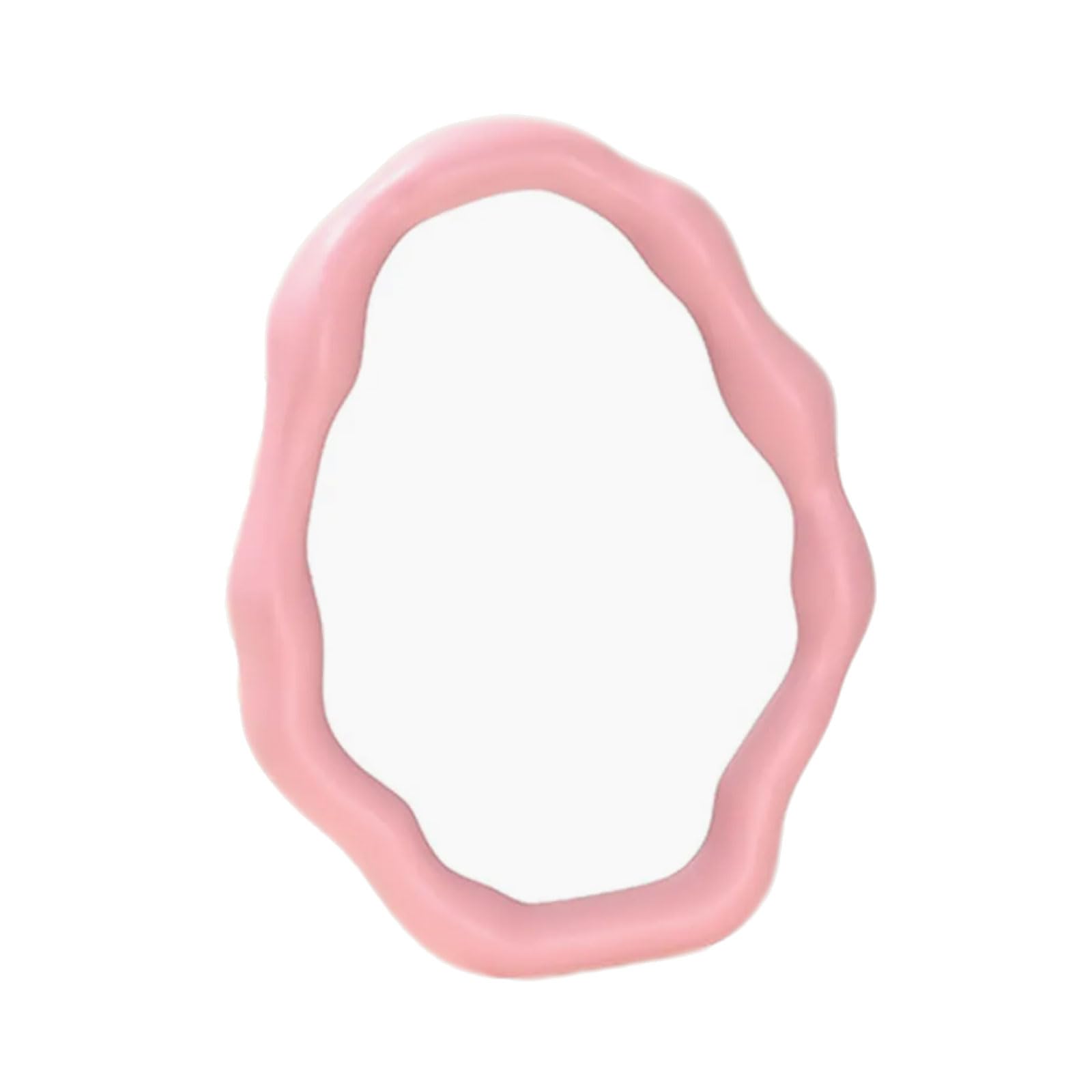 Xinsheinelry Irregular Oval Shape Vanity Mirrored for Desk and Tabletop Minimalists Interior Makeup with Adjustable Brackets Unique Vanity
