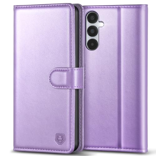 Etui Galaxy A15 Cuir PU portefeuille béquille intégrée rabat antichoc violet