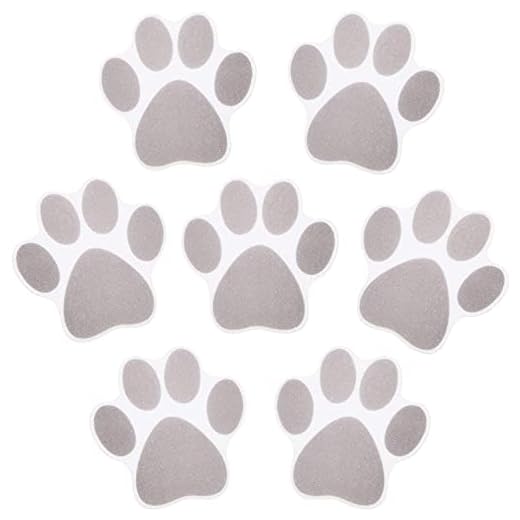 Miss-shop Pegatinas de Bañera,Antideslizantes Calcomanías Adhesivas 10 Piezas Adhesivos de Pata de Perro para Ducha Bañera, Piscina, Barco, Escalera (Gris)