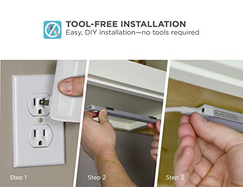 Black+Decker Leduc18-1Ck Dimmable Linkable Led Shop Light With Motion Sensor And Magnetic Option, 10.5W, 780 Lumens, White 4000K, 18", Cool White #TOP1