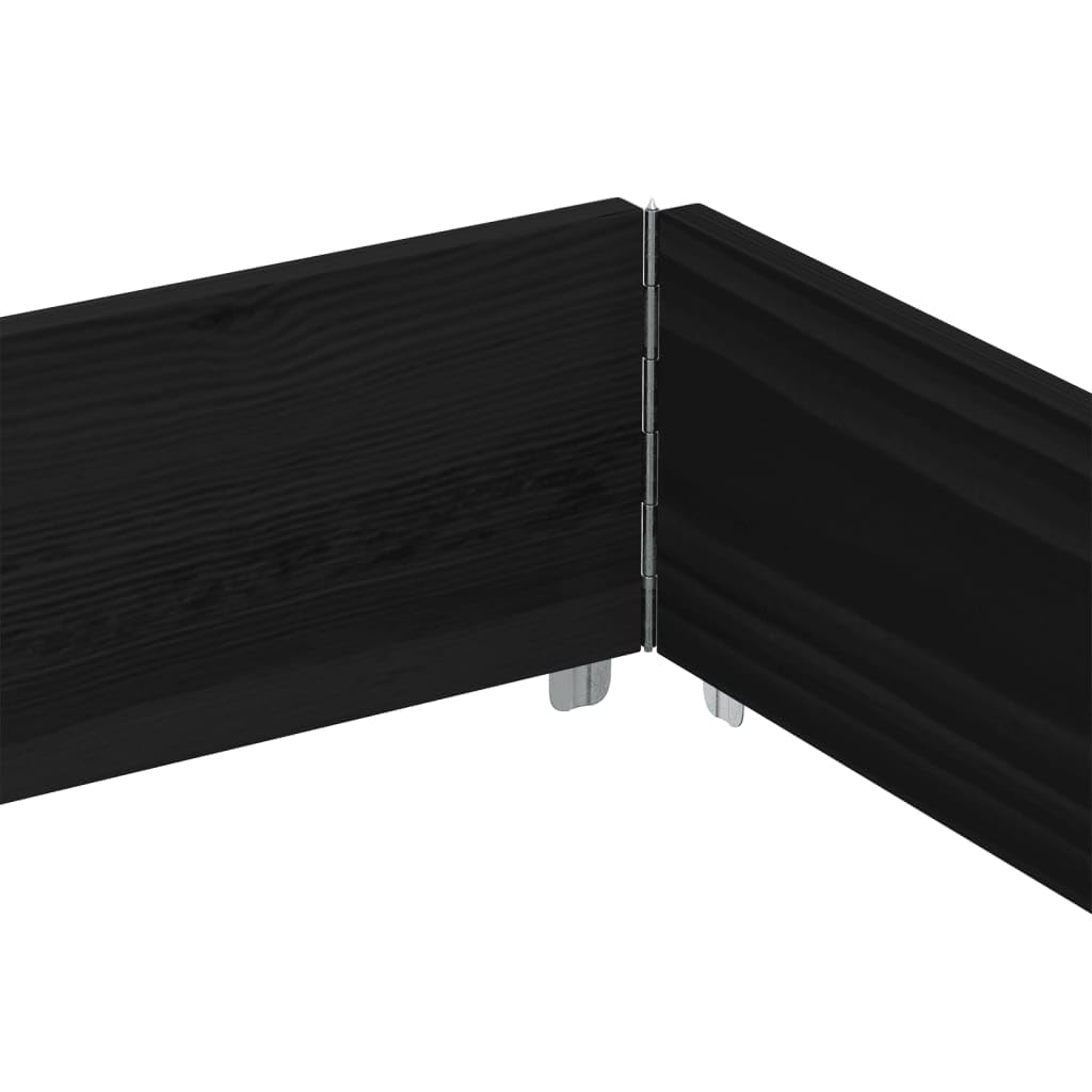 Macetero negro de madera maciza de pino 150 x 100 cm, plegable y apilable, resistente a la intemperie, para balcón, terraza, jardín, ideal para verduras, hierbas y flores
